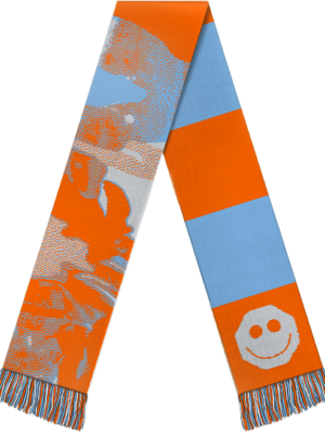 Scarf orange blue. Einzelstück / Edition of 1. 145x17cm.